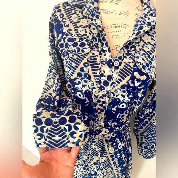 💎 CAbi button up long sleeve dress size small EUC ❤️ - Picture 2 of 10